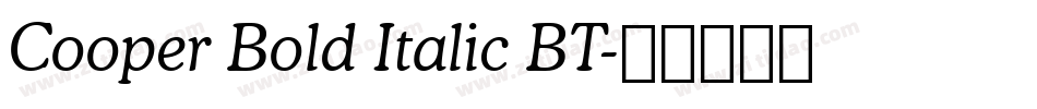 Cooper Bold Italic BT字体转换